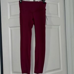 🌴 Gaiam Women Om Hi-Rise Karma Legging Rhododendron Yoga Activewear Pockets XS